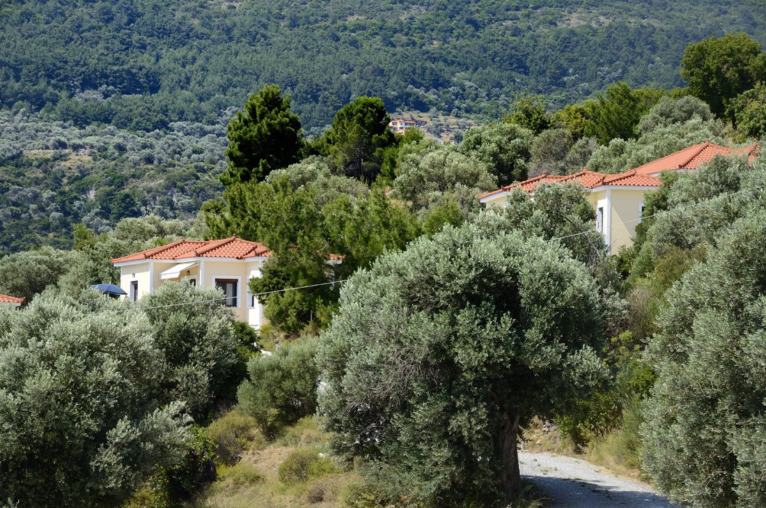 villa's elia en pefkos, kerveli op samos 