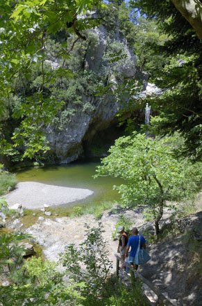 de drymona watervallen op evia, griekenland