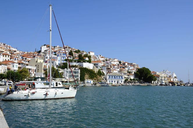 skopelos-stad, griekenland