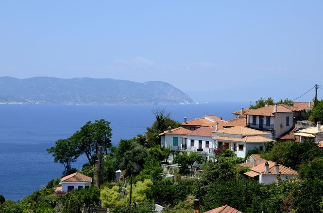 dorpen op skopelos, griekenland