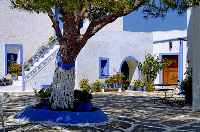 het klooster panagia kastriani op kea, griekenland