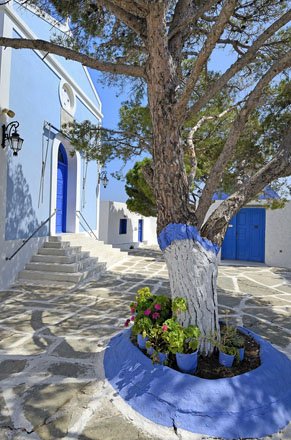 het klooster panagia kastriani op kea, griekenland