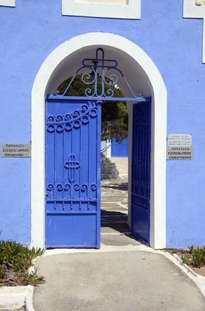 het klooster panagia kastriani op kea, griekenland