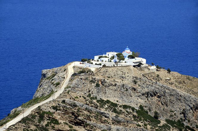 het klooster panagia kastriani op kea, griekenland