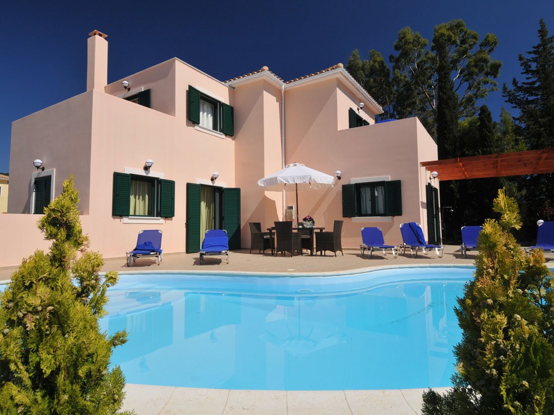 villa's sami beach, sami op kefalonia 