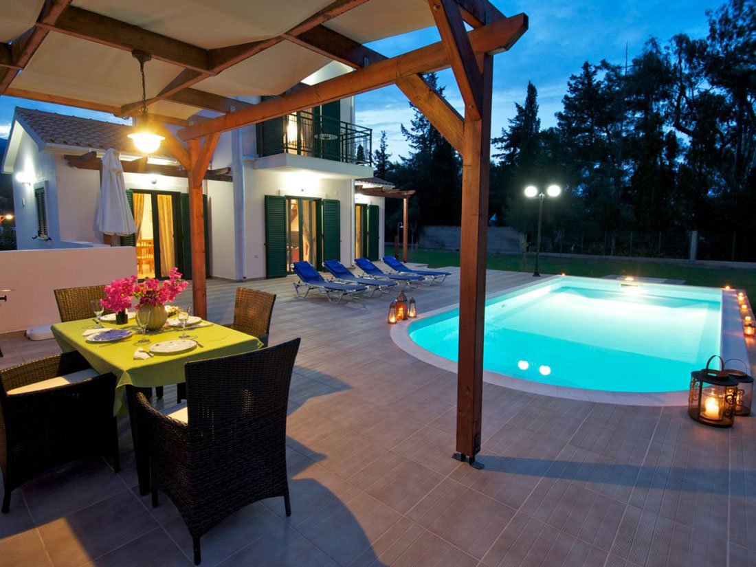 villa's sami beach, sami op kefalonia 