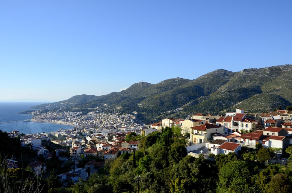 Samos-stad op Samos, Griekenland