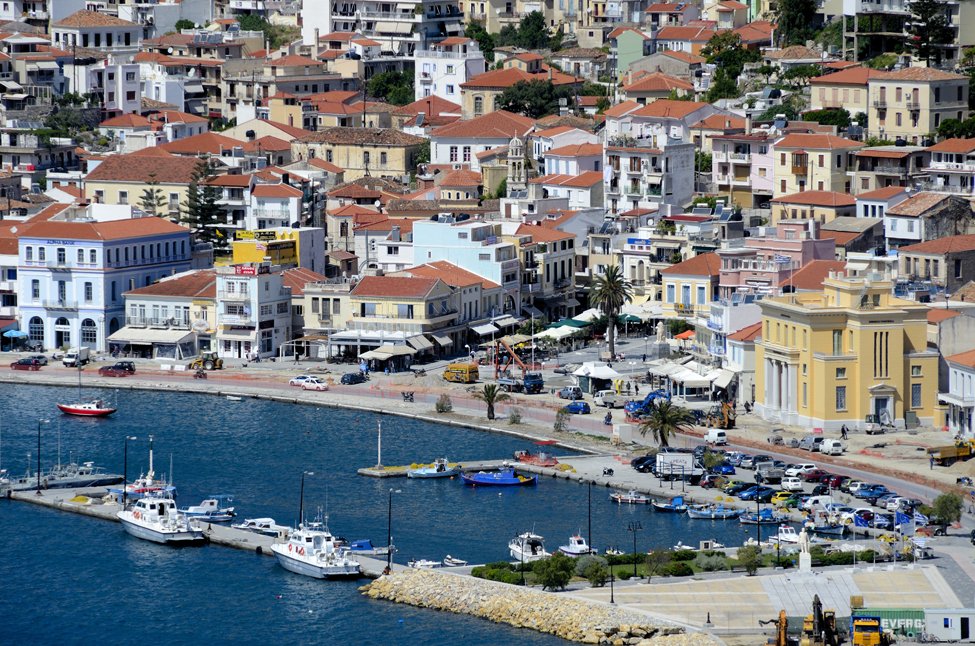 Samos-stad op Samos, Griekenland