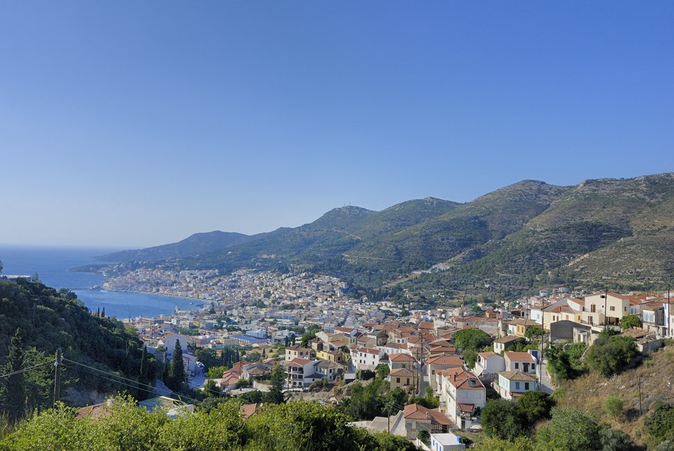 Samos-stad op Samos, Griekenland